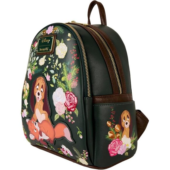 NWT Disney Loungefly Fox & The Hound Floral Mini Backpack - Picture 2 of 5